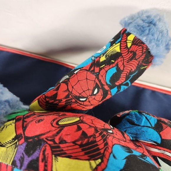 Marvel Print Teddy Bear All Over Avengers Print Various Superheroes Blue Bear - Picture 8 of 16